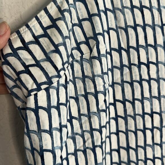 NIC+ZOE Lattice Live In Tank Top Blue White Size 3X Rayon Preppy Casual Office - Picture 5 of 7